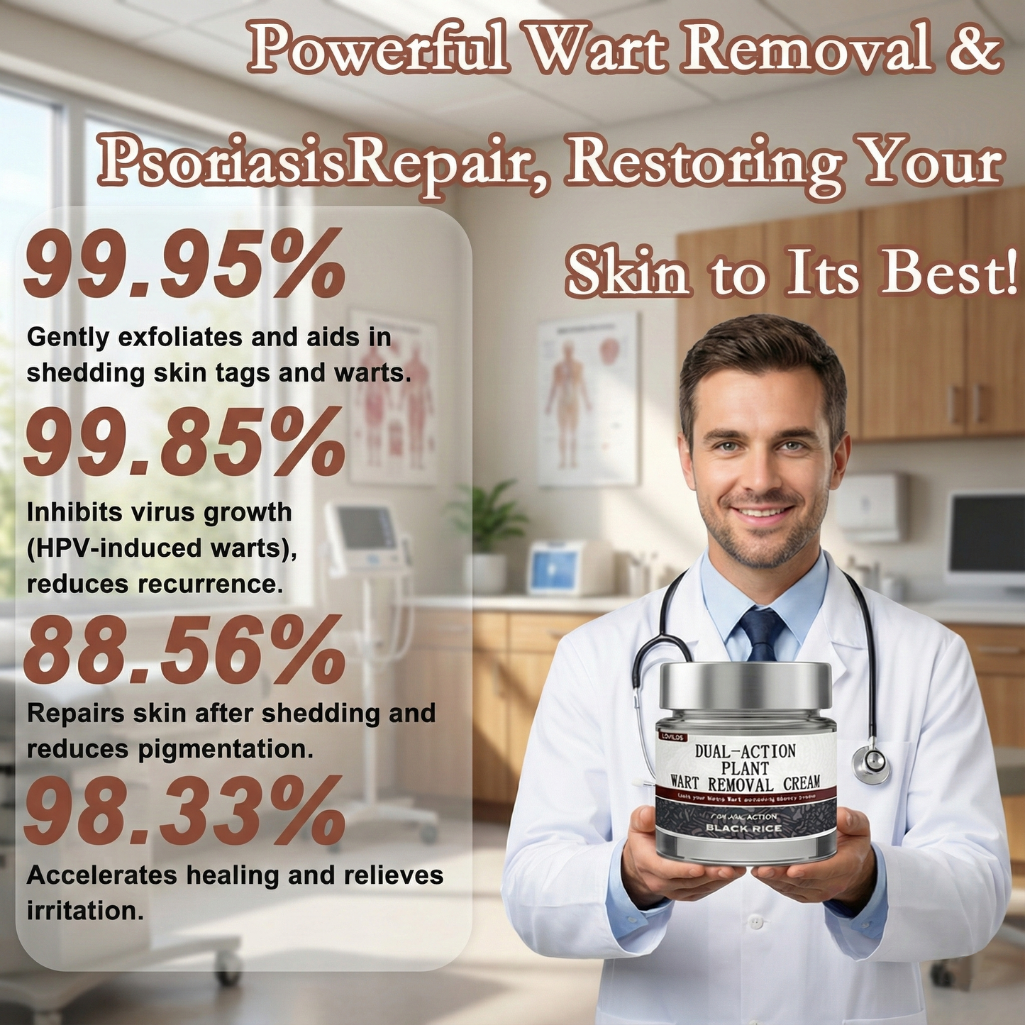 LOVILDS® Black Rice Skin Repair Essence Cream (Removes warts and skin growths, improves keratin buildup and seborrheic dermatitis, follicular keratosis, age spots, and bruising)